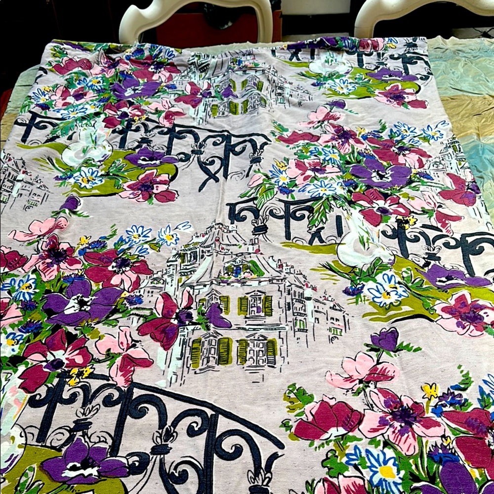 Floral and Architectural Print Fabric
